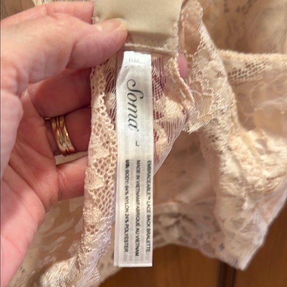 Soma Embraceable Lace Back Bralette in Soft Peach - Picture 2 of 5